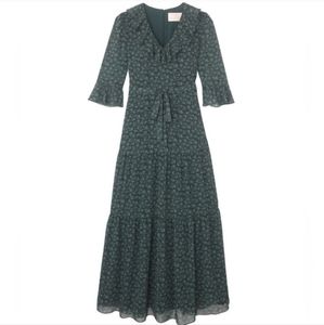 Gal Meets Glam Roberta Ruffle Maxi Dress EUC